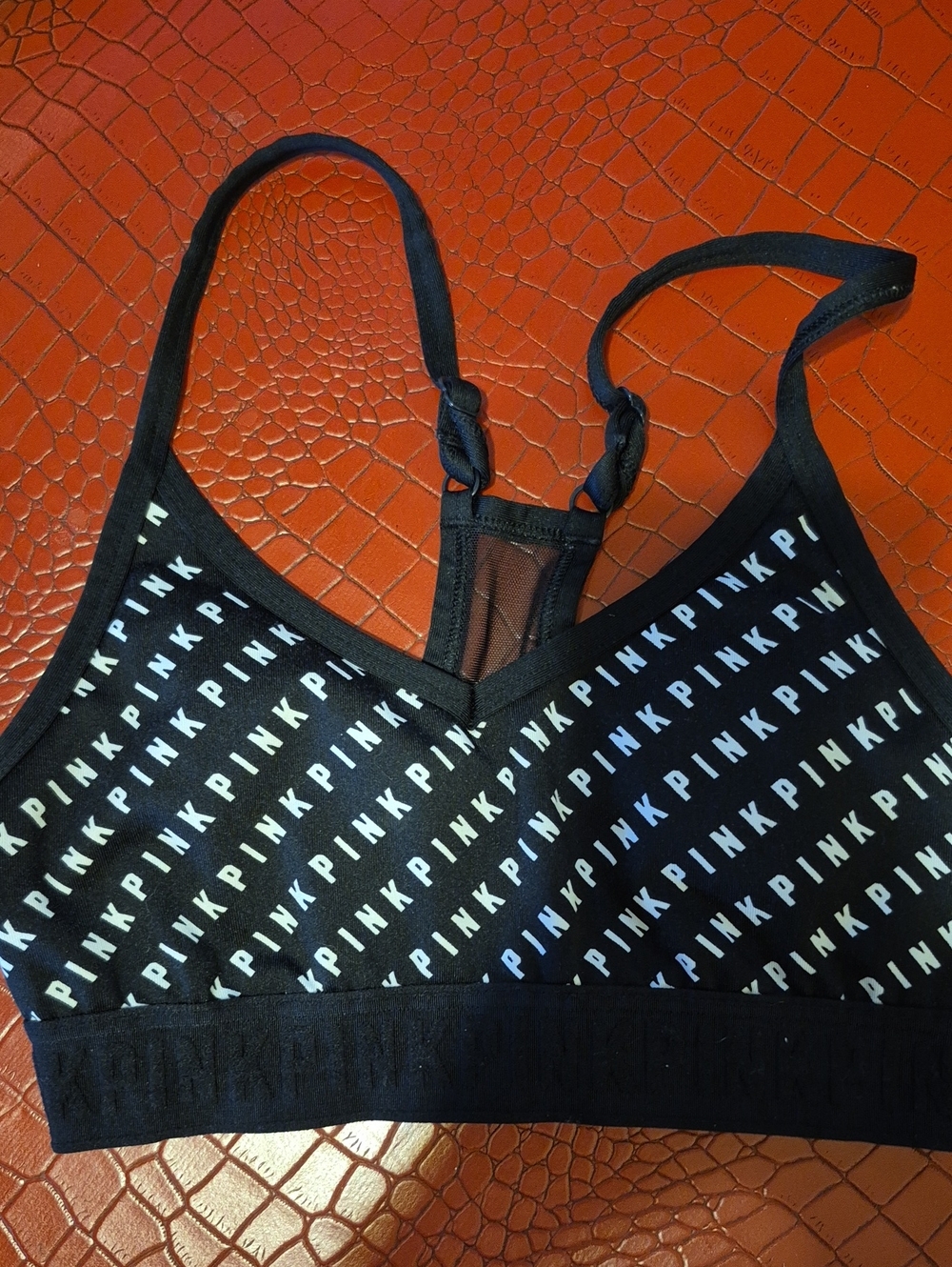 PINK Victoria's Secret Black Logo Triangle Bralette